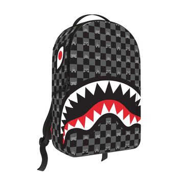 Sprayground - Gray Peeking Character Check Backpack - Clique Apparel