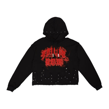 First Row -WAKE UP AND BE FIERCE STUD CROP HOODIE - Clique Apparel