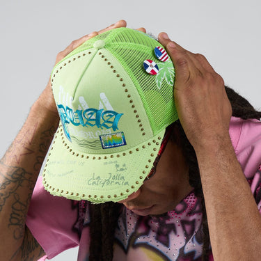 Duaa - Wave Trucker Hat - Green - Clique Apparel