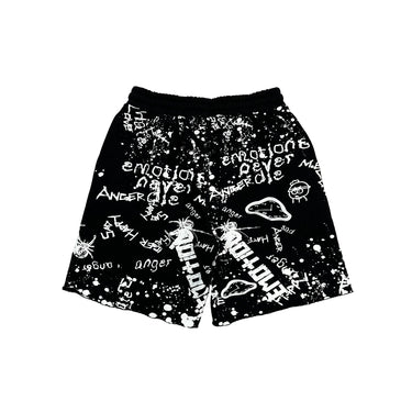 Mixed Emotion - Graffiti Shorts - Black - Clique Apparel