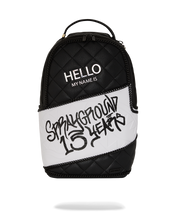 Load image into Gallery viewer, Sprayground - Hello My Name Is 15 Years Quilted Backpack (Super Rare) - Clique Apparel