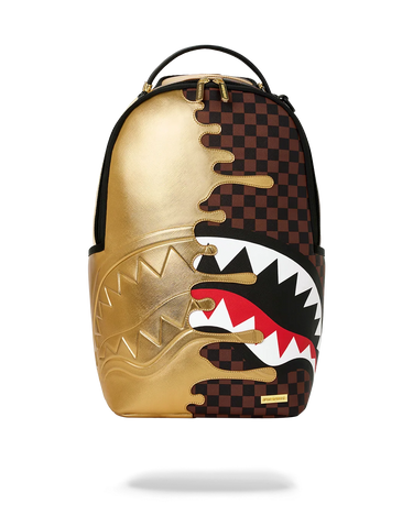 Sprayground - Sharks In Paris Gold Drip DLXSV Backpack - Clique Apparel