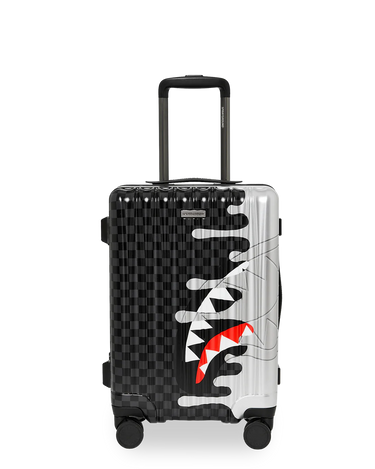Sprayground - Silver Side Drip Black Check Carry On Luggage - Clique Apparel