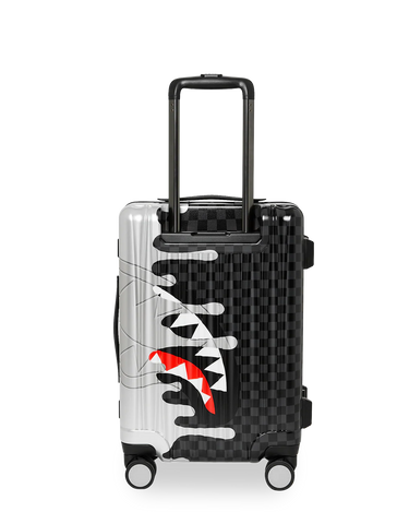 Sprayground - Silver Side Drip Black Check Carry On Luggage - Clique Apparel