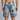 Mixed Emotion- AI Denim Shorts - Blue - Clique Apparel