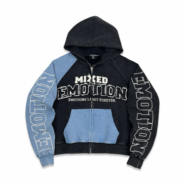 Mixed Emotion- Blue Split Decision Hoodie - Clique Apparel