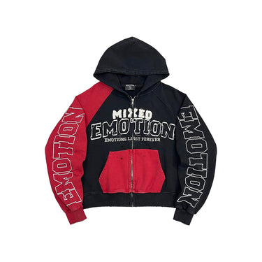 Mixed Emotion- Red Split Decision Hoodie - Clique Apparel