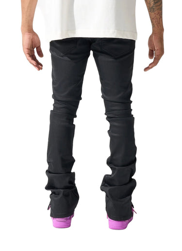 Serenede - "Caviar" wax stacked jeans - Clique Apparel