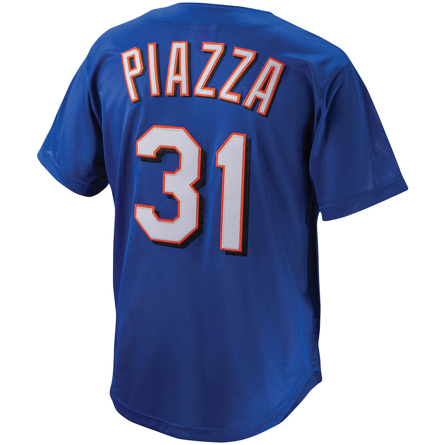 Mitchell & Ness Men's Mitchell & Ness Mike Piazza Orange New York Mets  Cooperstown Collection Mesh Batting Practice Jersey