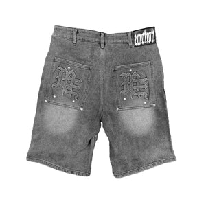 Mixed Emotion - Paisleys Black Denim Shorts
