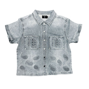 Mixed Emotions - Blue Paisley denim shirt