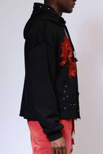 Load image into Gallery viewer, First Row -WAKE UP AND BE FIERCE STUD CROP HOODIE