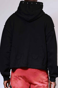 First Row -WAKE UP AND BE FIERCE STUD CROP HOODIE