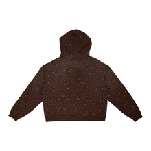 Load image into Gallery viewer, First Row -ALLOVER RHINE STONE PULLOVER HOODIE/BROWN