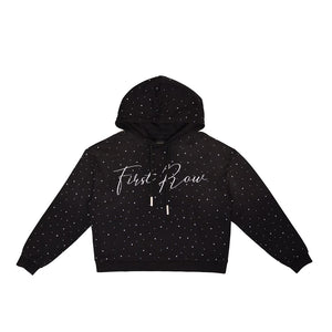 First Row -ALLOVER RHINE STONE PULLOVER HOODIE