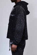 Load image into Gallery viewer, First Row -ALLOVER RHINE STONE PULLOVER HOODIE