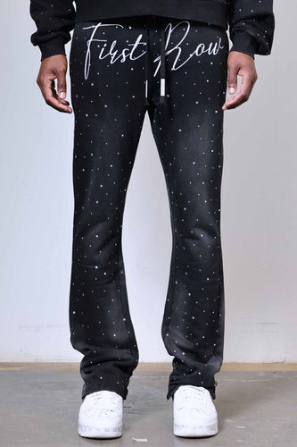 First Row-ALLOVER RHINE STONE STACK JOGGER