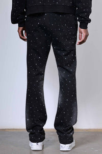 First Row-ALLOVER RHINE STONE STACK JOGGER
