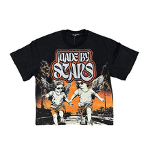 Load image into Gallery viewer, Mixed Emotions - twin Rhinestone Black Tee