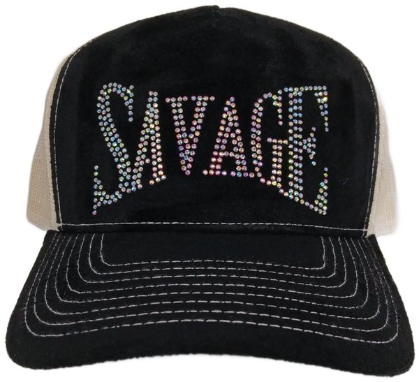 Savage Rhinestone Trucker Hat – Multi color