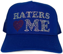 Load image into Gallery viewer, Haters Love Me Rhinestone Trucker Hat – Multi color
