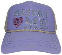 Load image into Gallery viewer, Haters Love Me Rhinestone Trucker Hat – Multi color