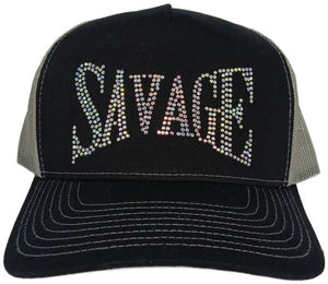 Savage Rhinestone Trucker Hat – Multi color