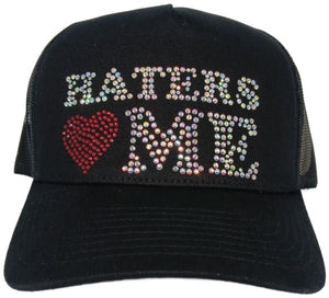 Haters Love Me Rhinestone Trucker Hat – Multi color