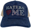 Haters Love Me Rhinestone Trucker Hat – Multi color
