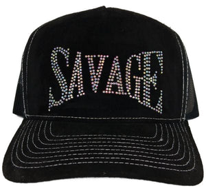 Savage Rhinestone Trucker Hat – Multi color