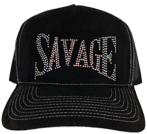 Savage Rhinestone Trucker Hat – Multi color