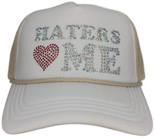 Load image into Gallery viewer, Haters Love Me Rhinestone Trucker Hat – Multi color