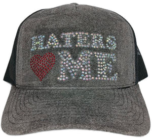 Haters Love Me Rhinestone Trucker Hat – Multi color