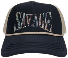 Load image into Gallery viewer, Savage Rhinestone Trucker Hat – Multi color