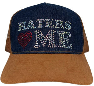 Haters Love Me Rhinestone Trucker Hat – Multi color