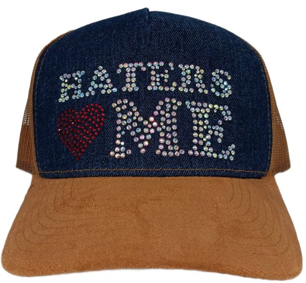 Haters Love Me Rhinestone Trucker Hat – Multi color