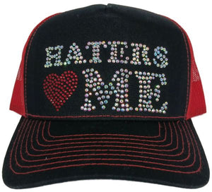 Haters Love Me Rhinestone Trucker Hat – Multi color