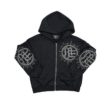 Load image into Gallery viewer, Mixed Emotion - Eclipse Black Rhinestone Hoodie