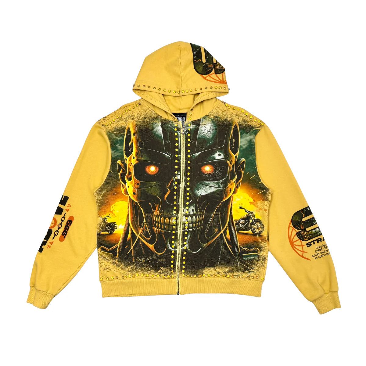 Stray - Full Zip up Robot Hoodie - Mustard