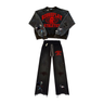 RoughPlay - Og Logo Blk/Red Crewneck set - - Clique Apparel
