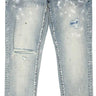 Purple - P001 Light Indigo Paint Blowout Jeans (LIA) - Clique Apparel