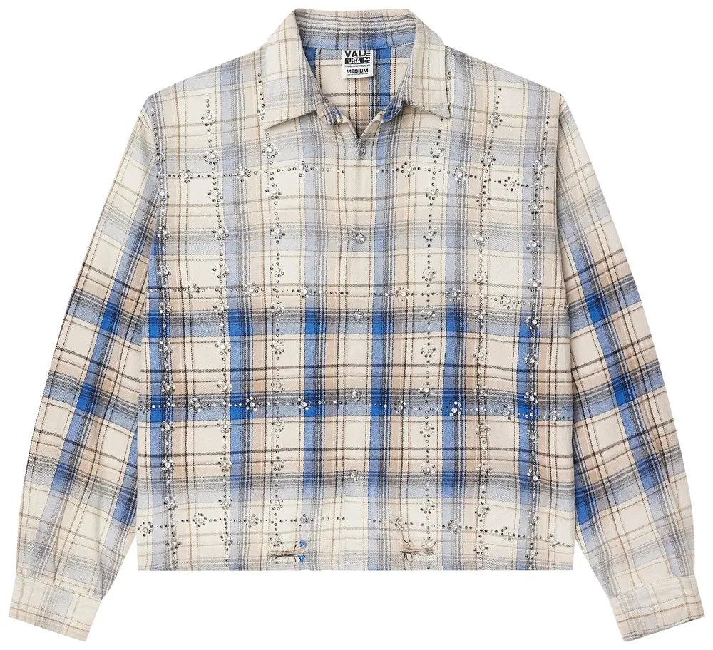 Valley  Forever -Skyfall Flannel - Cream/Blue