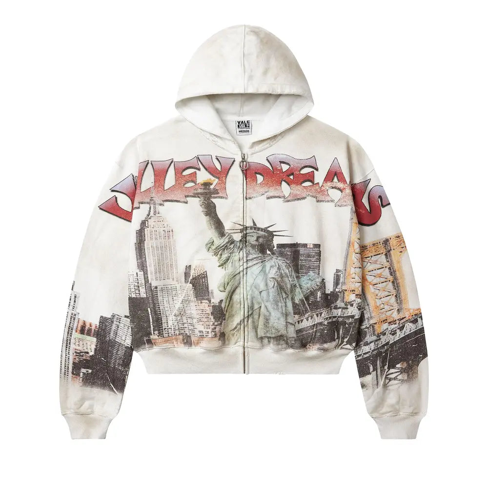 Valley  Forever - NYC Zip Up Hoodie - White