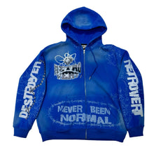 Load image into Gallery viewer, RETROVERT- Zip-up-up Blue hoodie