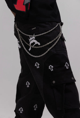 ESSENCE-SNAP CARGOS BLK - Clique Apparel