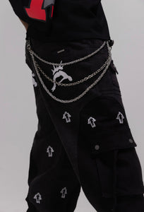 ESSENCE-SNAP CARGOS BLK - Clique Apparel