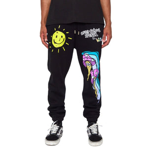 After School Special Trippy Sweat Pants - BLACK - Clique Apparel