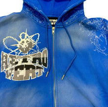 Load image into Gallery viewer, RETROVERT- Zip-up-up Blue hoodie