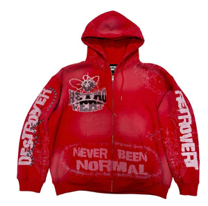 RETROVERT-Zip-up-red hoodie