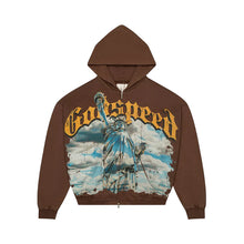 Load image into Gallery viewer, Godspeed Chrome Liberty Zip Hoodie V2 - Brown Wash